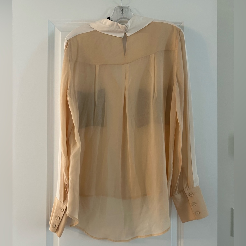 Bcbg Sheer Button Down Blouse - image 2